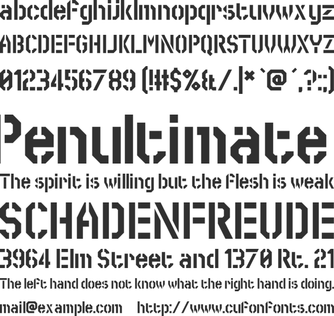 Swore Games font preview