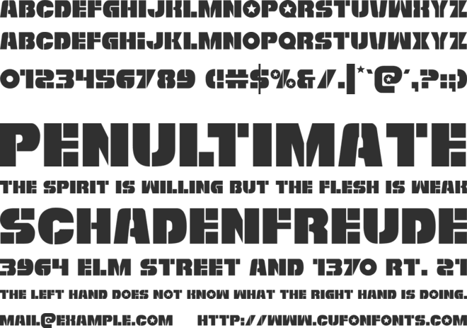 Freedom Fighter font preview