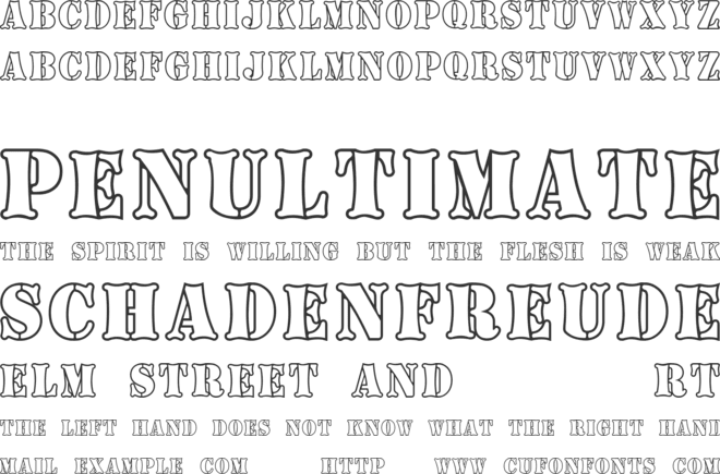 Boneyard Army font preview