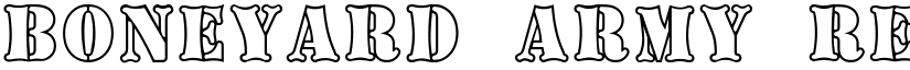 Boneyard Army Regular font
