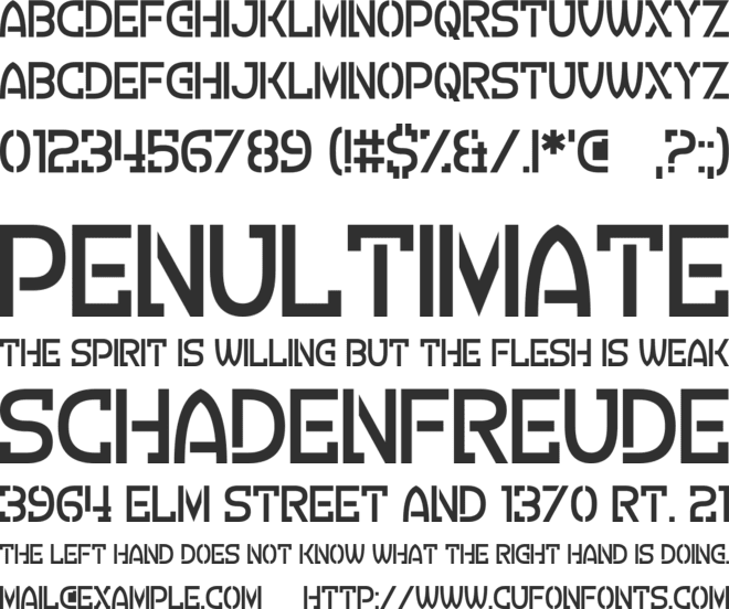 Crevice Stencil font preview