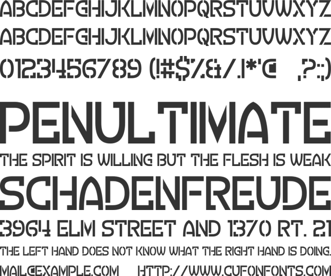 Crevice Stencil font preview