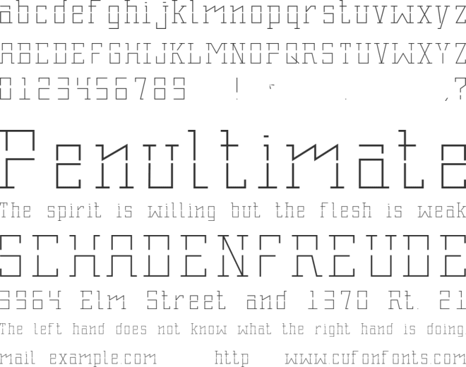 Stenciles font preview