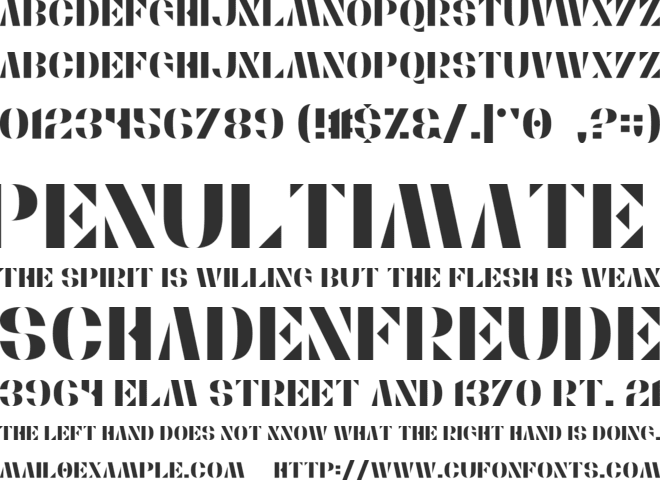 Stencylette font preview