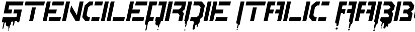 StencileOrDie Italic font
