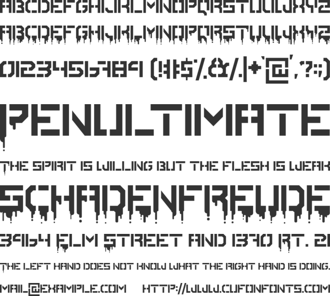 StencileOrDie font preview