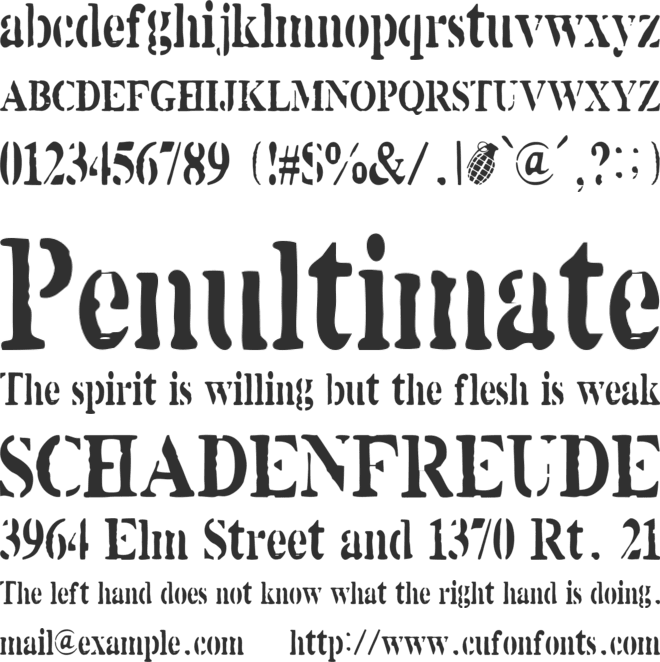 White Army font preview