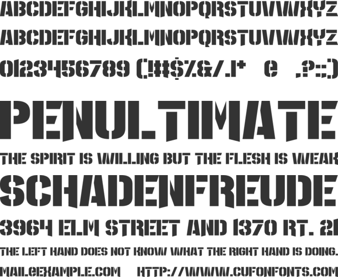 Major League Duty font preview