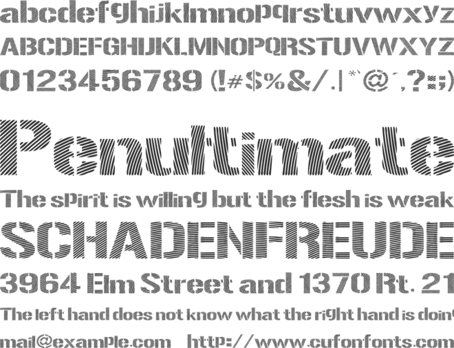 Woodcutter Optical Army font preview