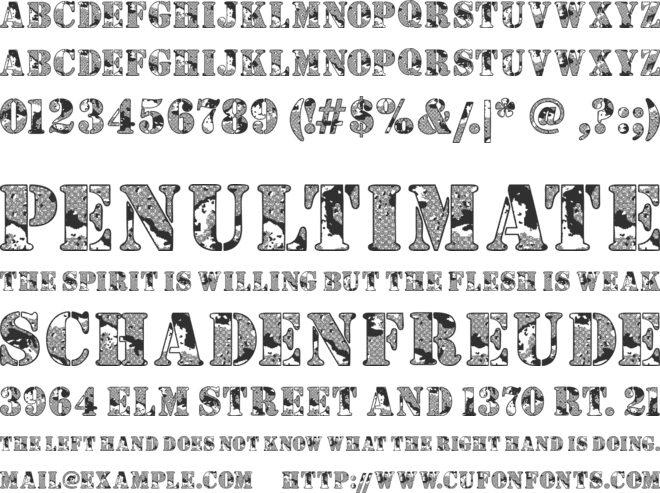 Camouflage Desert font preview