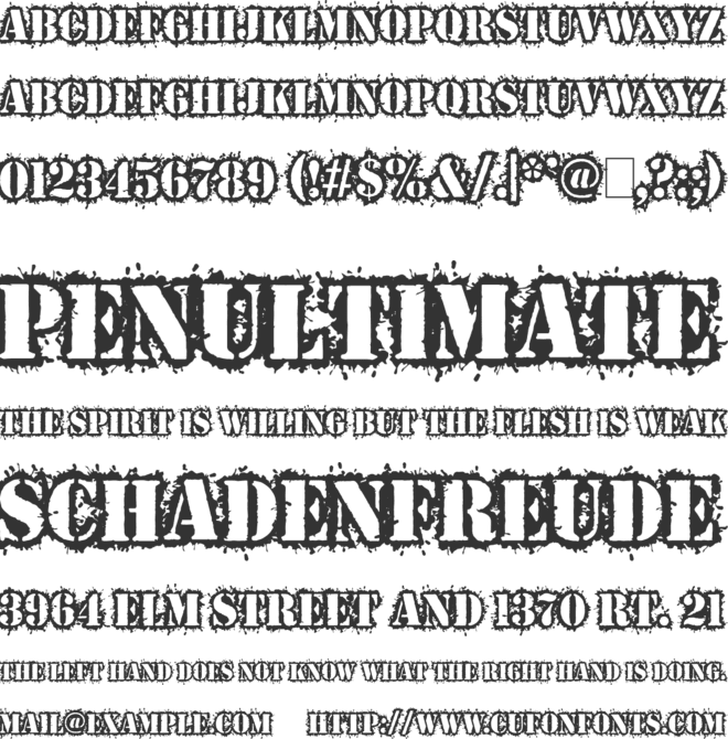 War Wound font preview