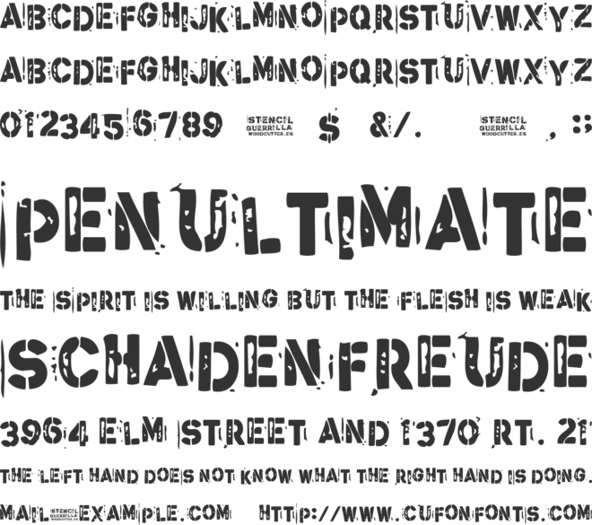Stencil Guerrilla font preview