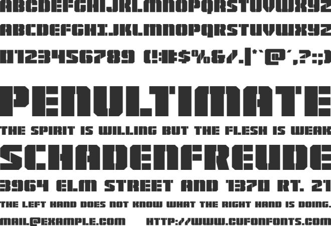 Warp Thruster font preview