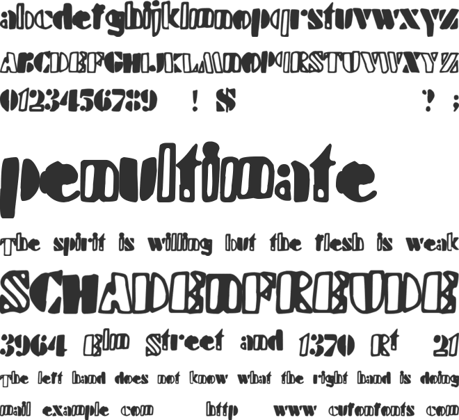 HandyStencil font preview