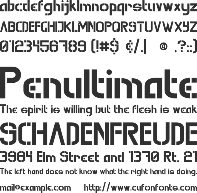 Mura-Knockout font preview
