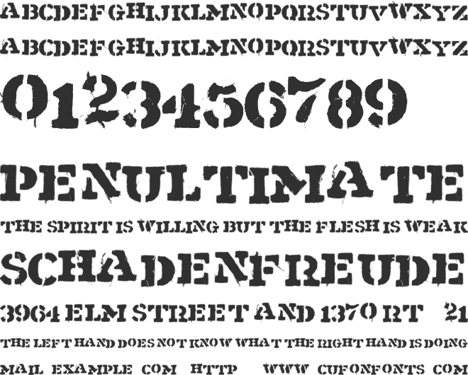 Shipment font preview