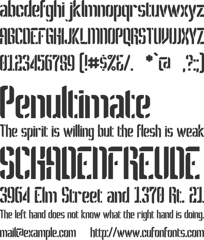 Melbylon font preview