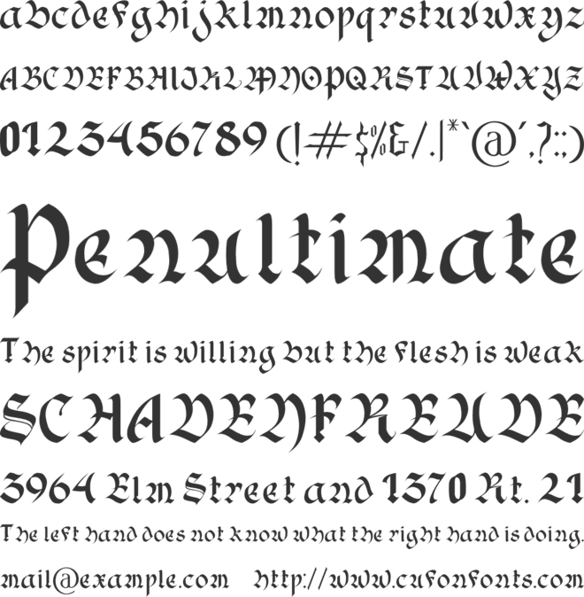 Black Rain font preview