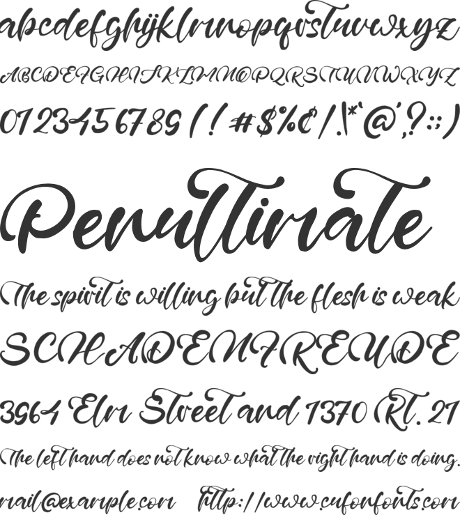 Willdrain Lake font preview