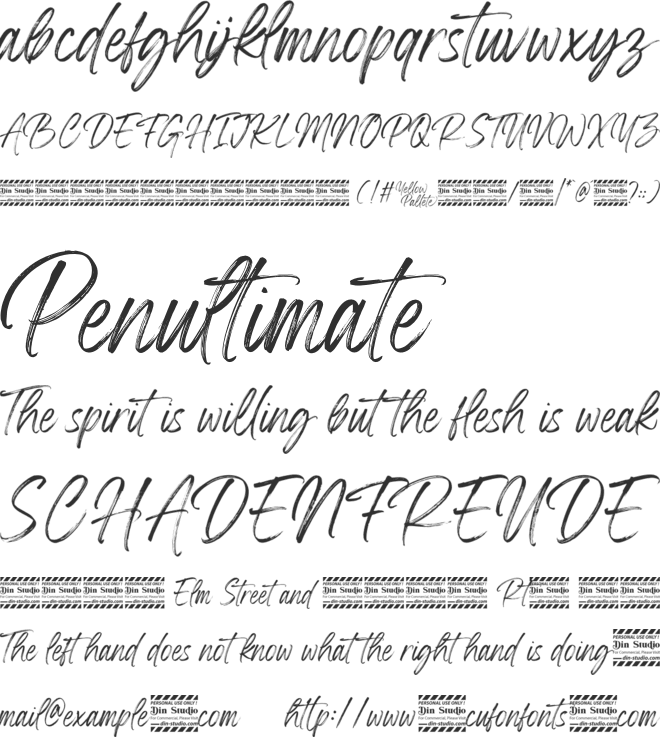 Yellow Palette personal use font preview