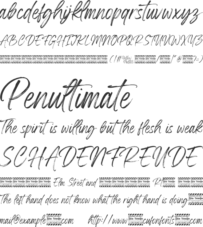 Yellow Palette personal use font preview