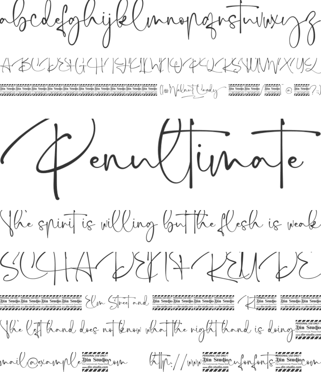 Walnut Candy personal use font preview