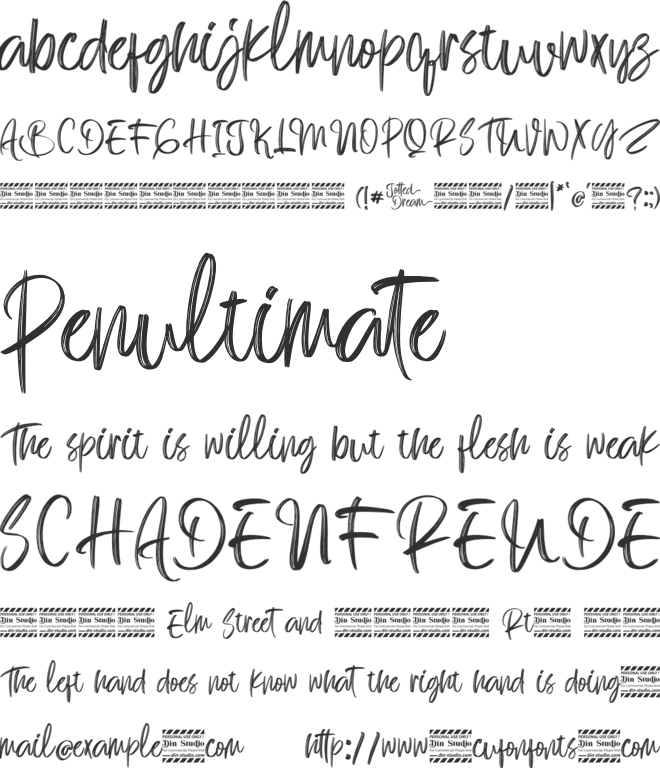Jotted Dream personal use font preview