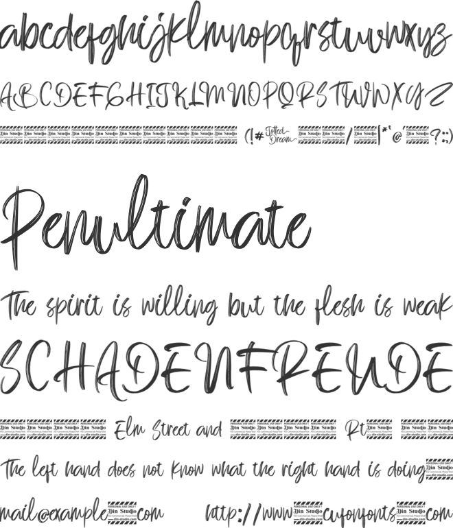 Jotted Dream personal use font preview