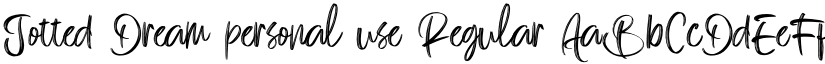 Jotted Dream personal use Regular font