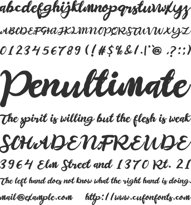 Sulmira font preview