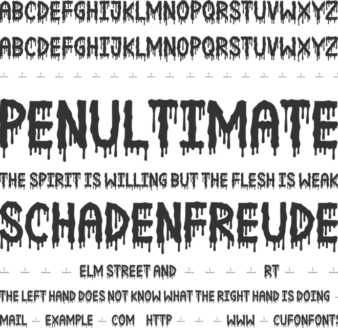 Spooked font preview
