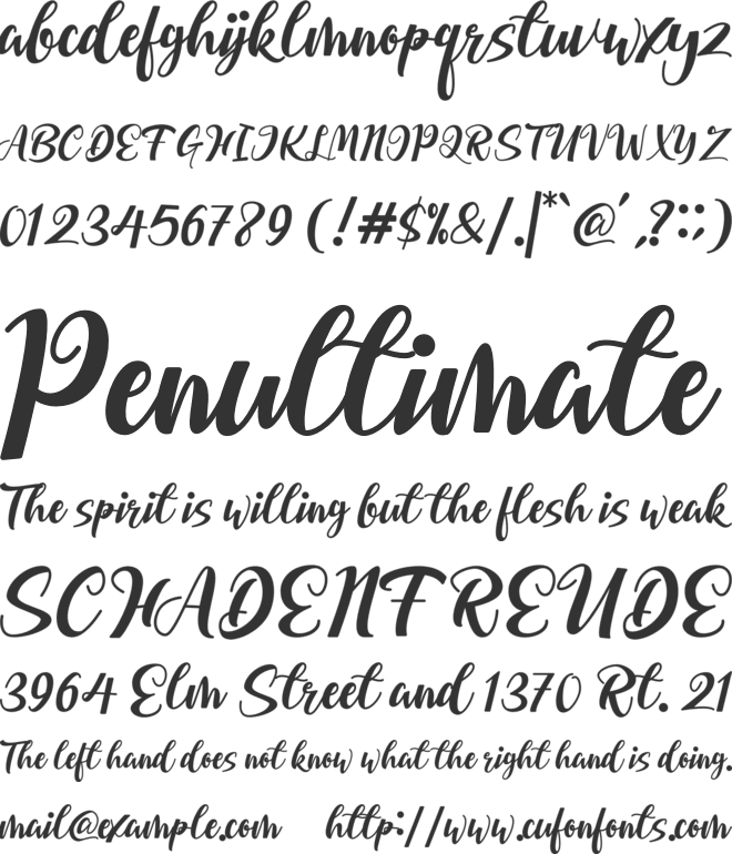 Bellarin font preview