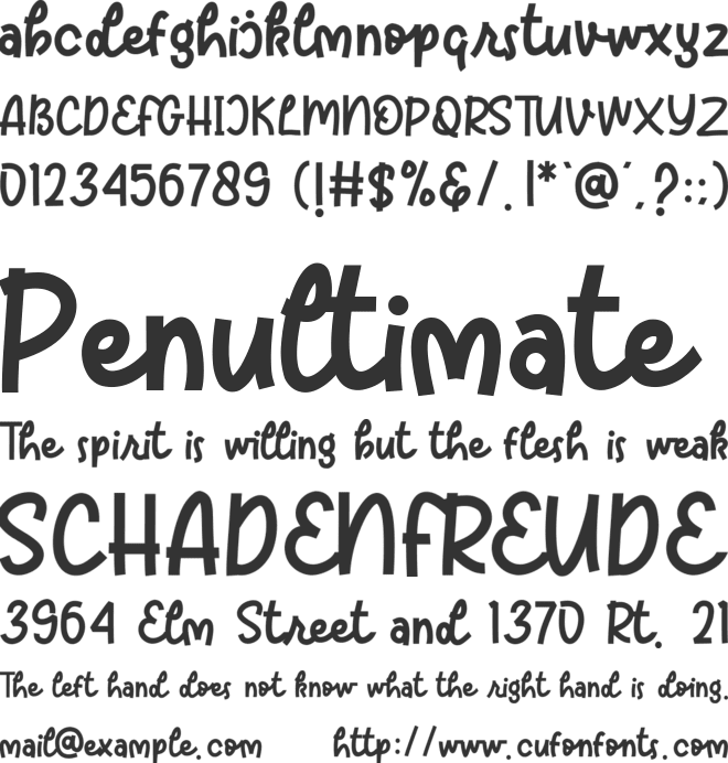 Reds Aglonema font preview