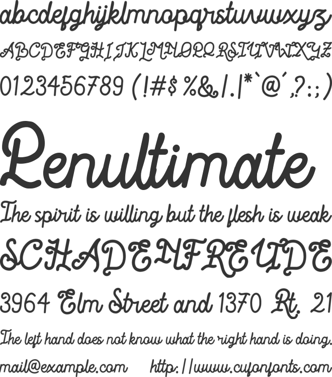 Romantica Story font preview
