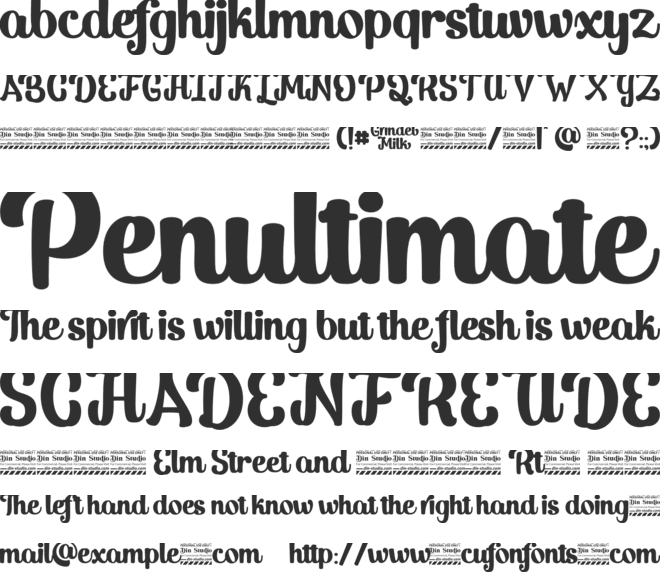 Grindel Milk personal use font preview