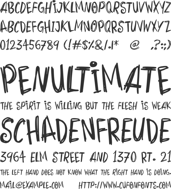 Horrors font preview