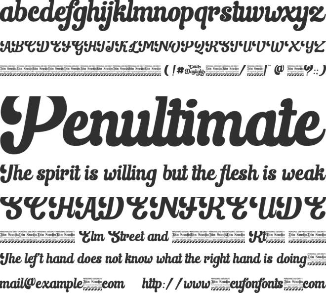 Cold Daylight personal use font preview