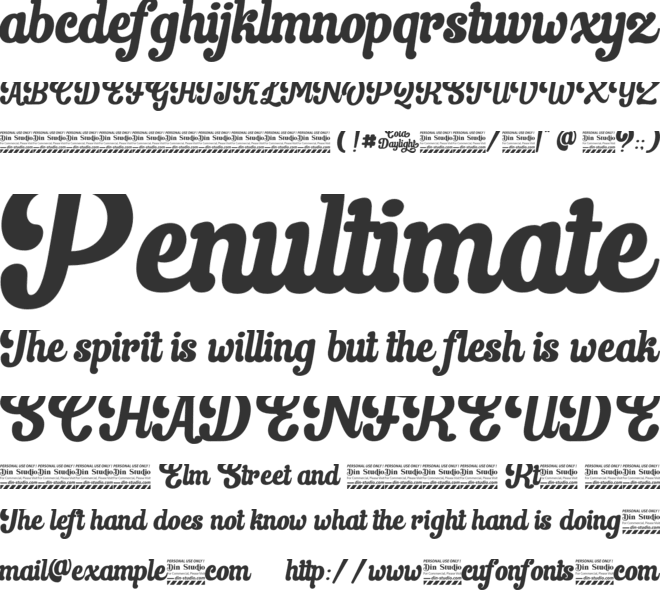 Cold Daylight personal use font preview