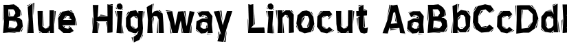 Blue Highway Linocut font