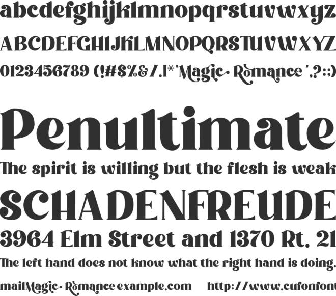 Magic Romance For Personal Use font preview