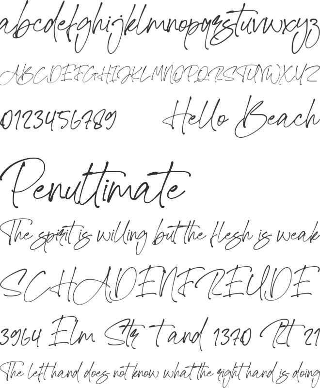 Hello Beach font preview