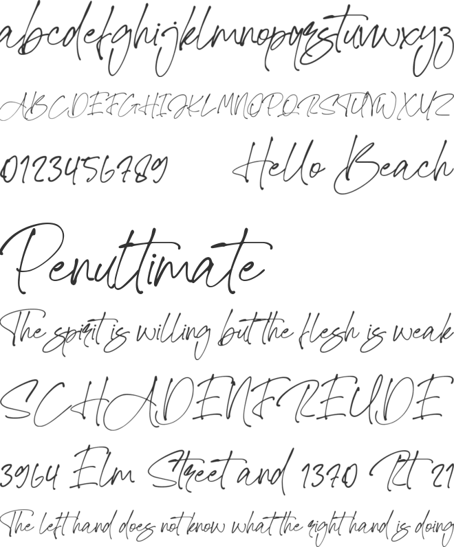 Hello Beach font preview