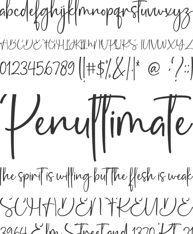 pink pastel font preview