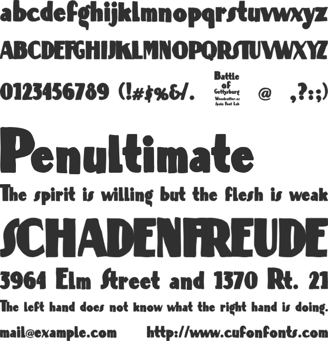 Battle of Gettysburg font preview