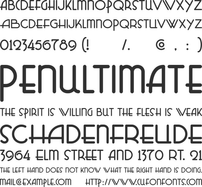 Cleveland DEMO font preview