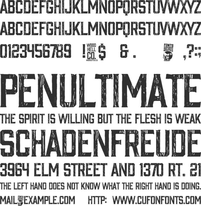 Wood Hell Company font preview