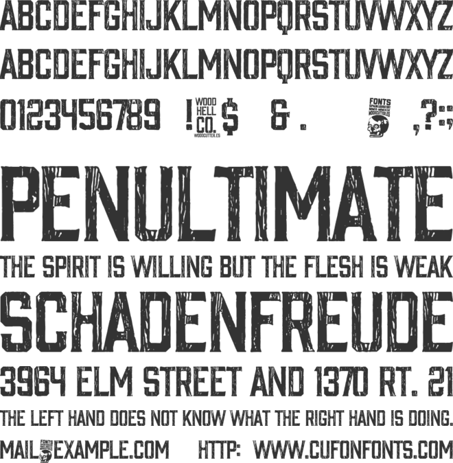 Wood Hell Company font preview