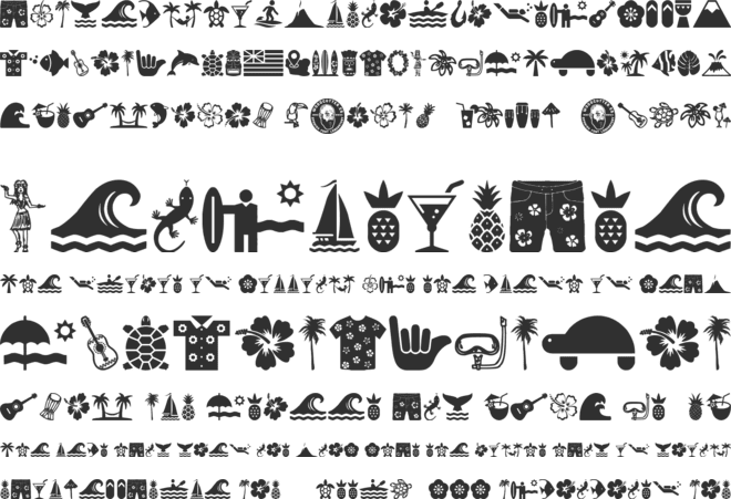 Hawaiian Icons font preview