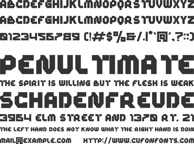 metalic font preview