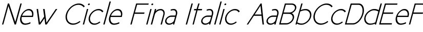 New Cicle Fina Italic font